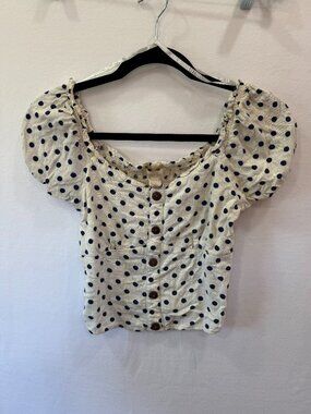 Monteau LA - Y2K Polka Dot Crop Top - SzSmall